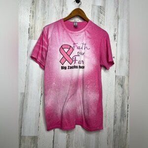 Faith Over Fear BIG ZACH RACE Women's ChairityTie Dye Top Pink White Size Medium
